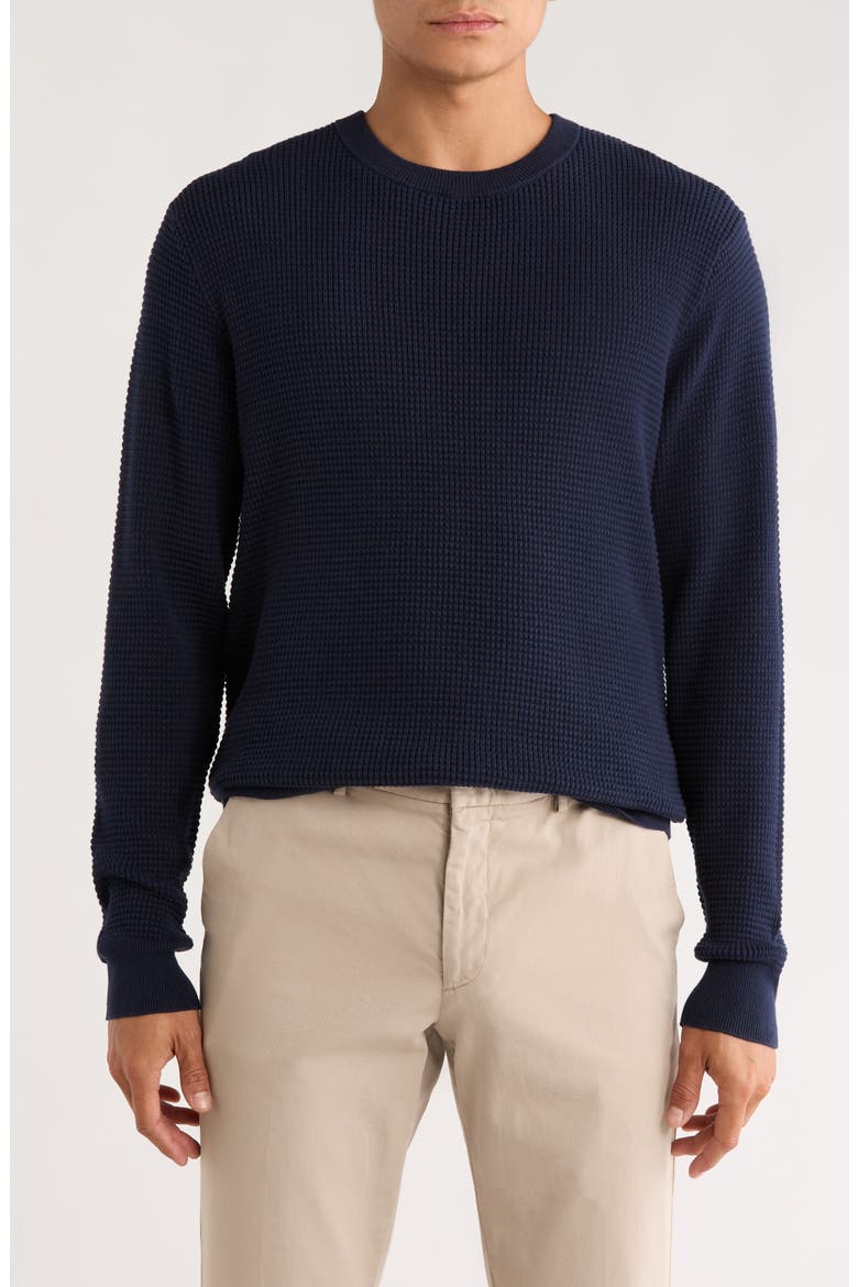Spauding Waffle Knit Sweater, Main, color, NAVY