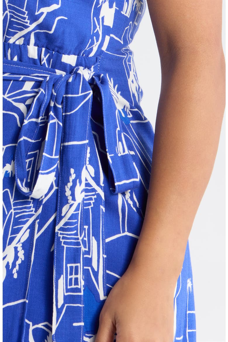 Mims Town Janis Wrap Minidress, Alternate, color, BLUE-WHITE