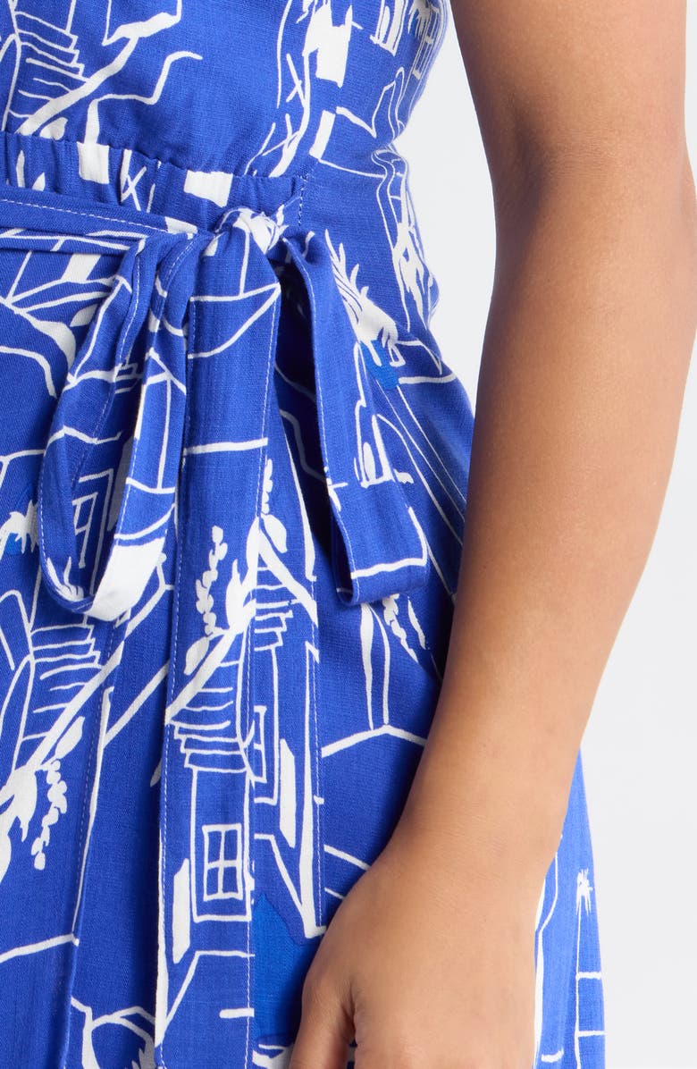 SUGARLIPS Mims Town Janis Wrap Minidress, Alternate, color, Blue-White