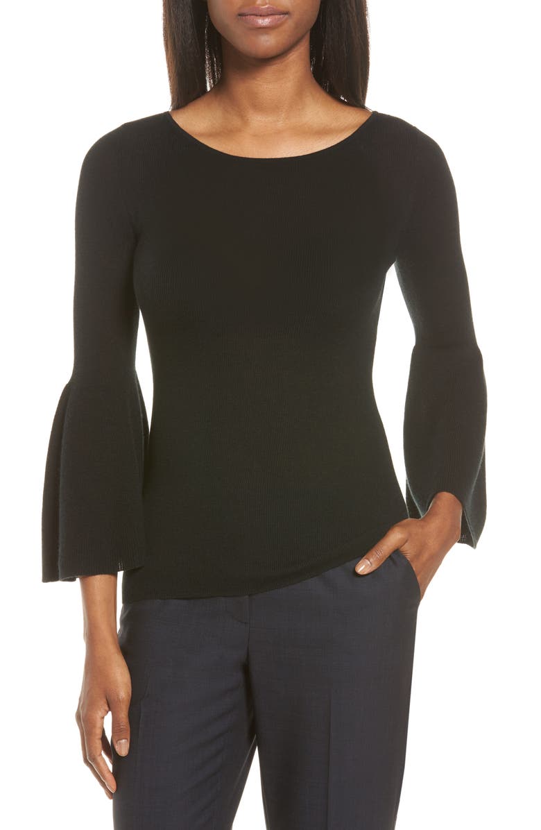 Classiques Entier<sup>®</sup> Bell Sleeve Silk & Cashmere Sweater, Main, color, 