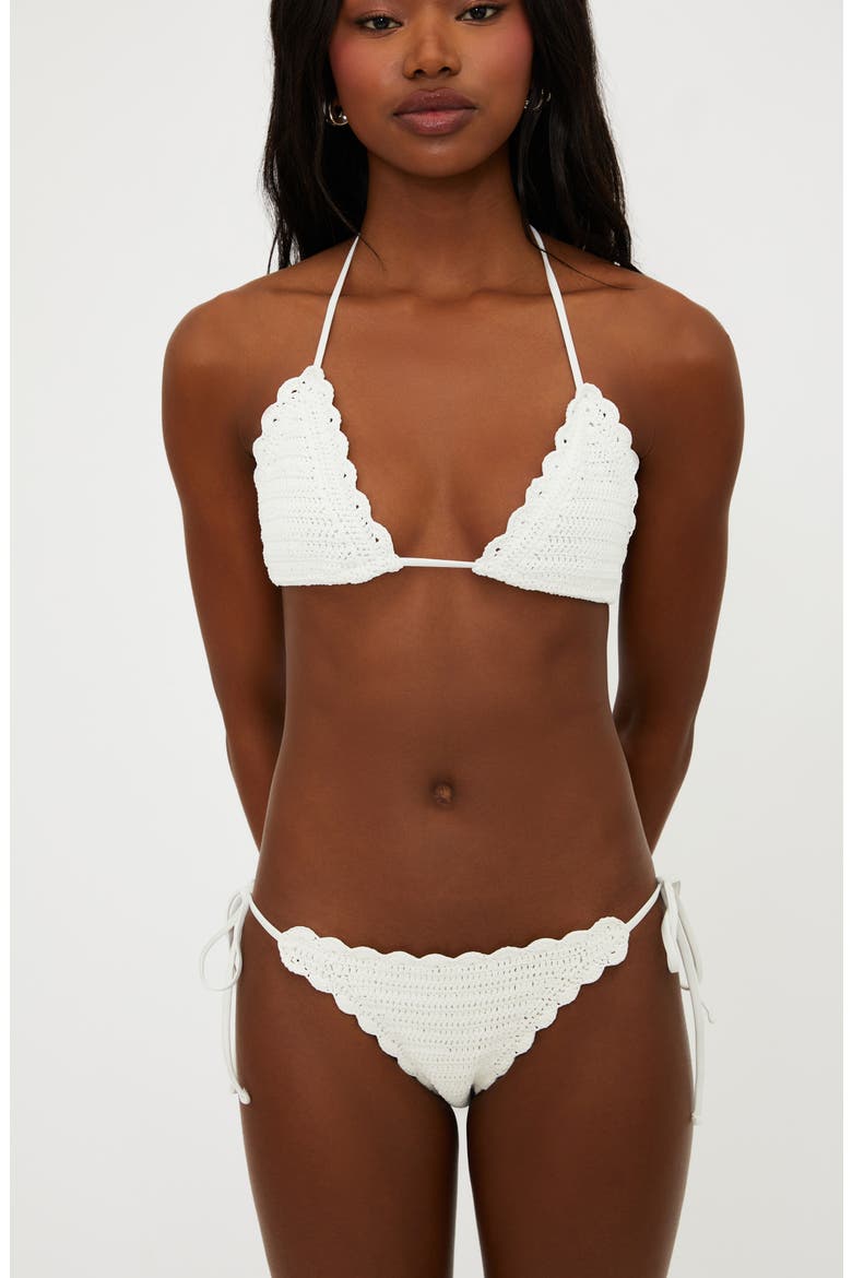 Winona Scalloped Bikini Top, Alternate, color, WHITE