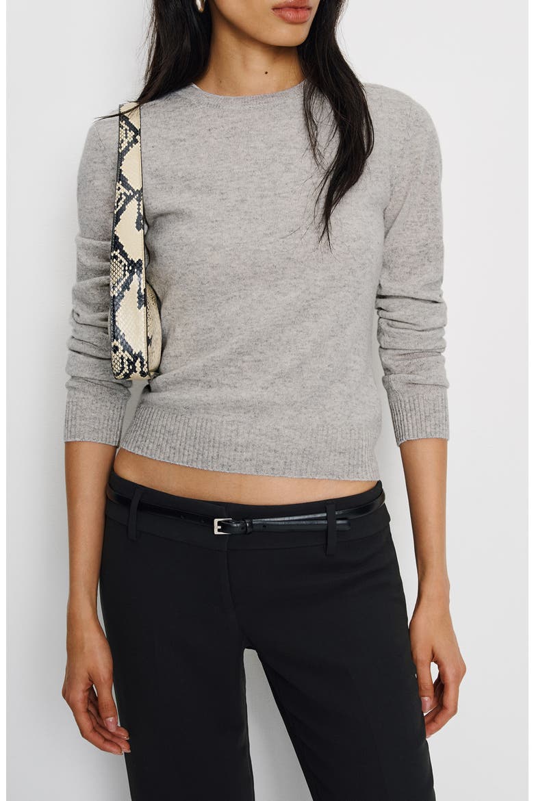 Lian Cashmere Crewneck Crop Sweater, Main, color, FOGGY