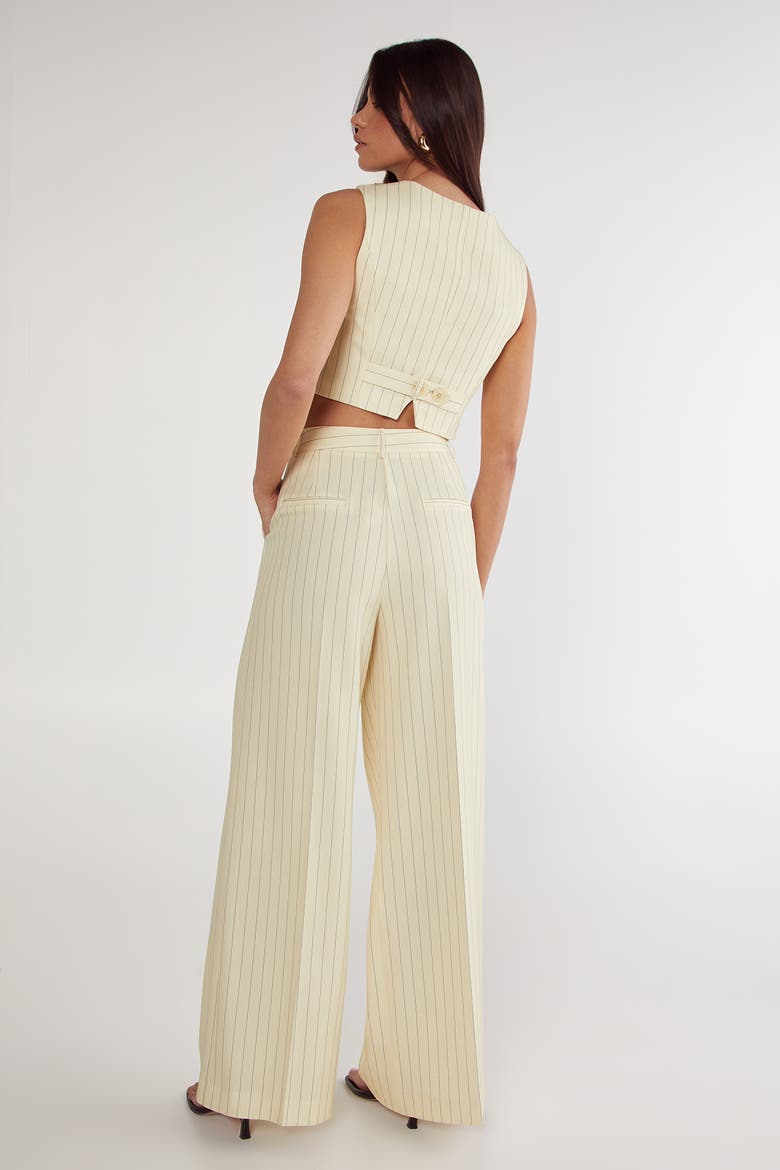 Pinstripe Tailored Pants, Alternate, color, Butter