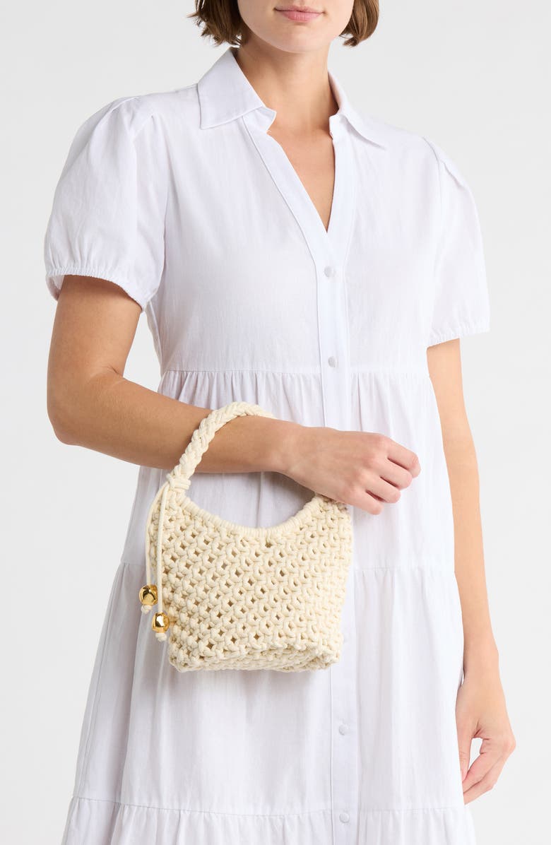 Madewell Braided Rope Pouchette, Alternate, color, Antique Cream