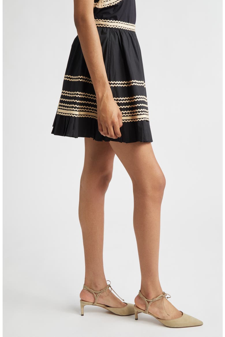 Adaleigh Ric Rac Skirt, Alternate, color, NOIR