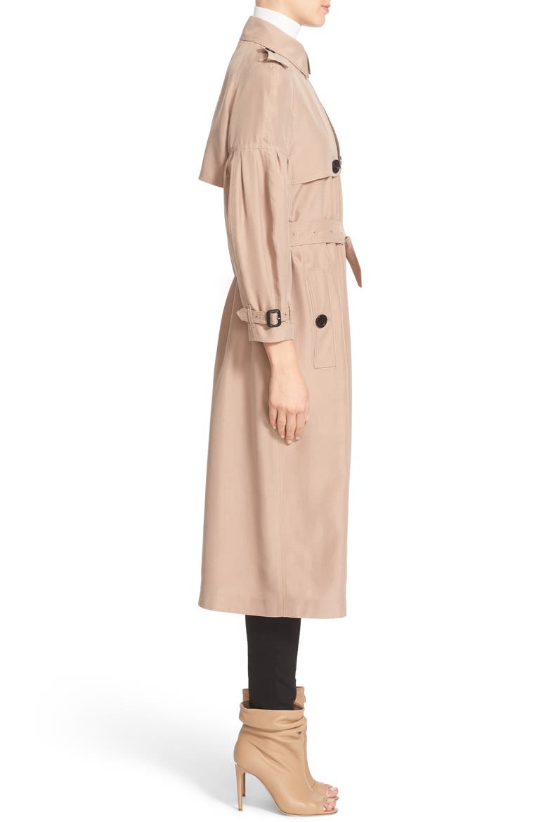 Maythorne Mulberry Silk Trench, Alternate, color, NUDE