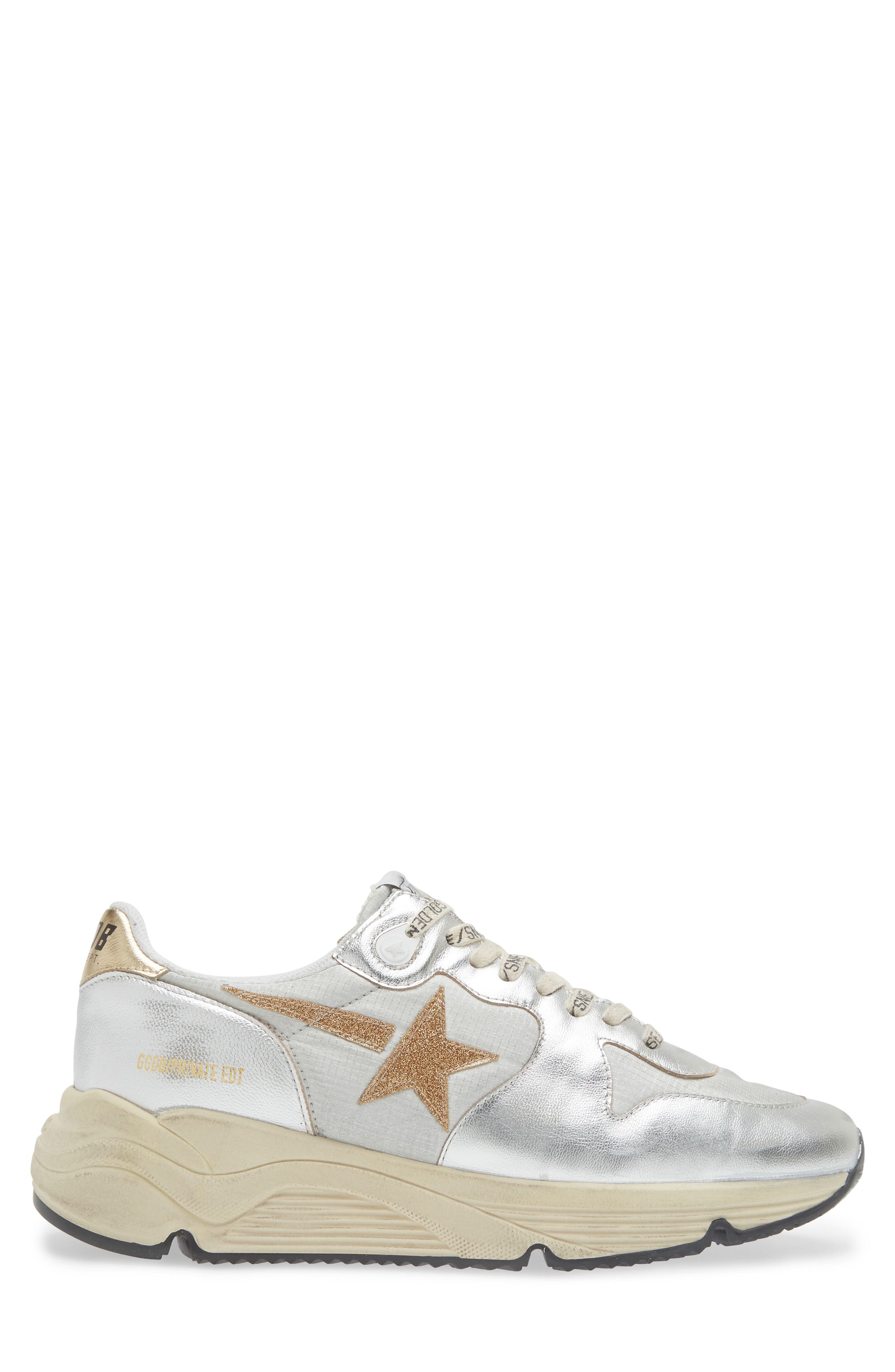 Golden Goose Running Sole Sneaker, Alternate, color, Silver/ Gold