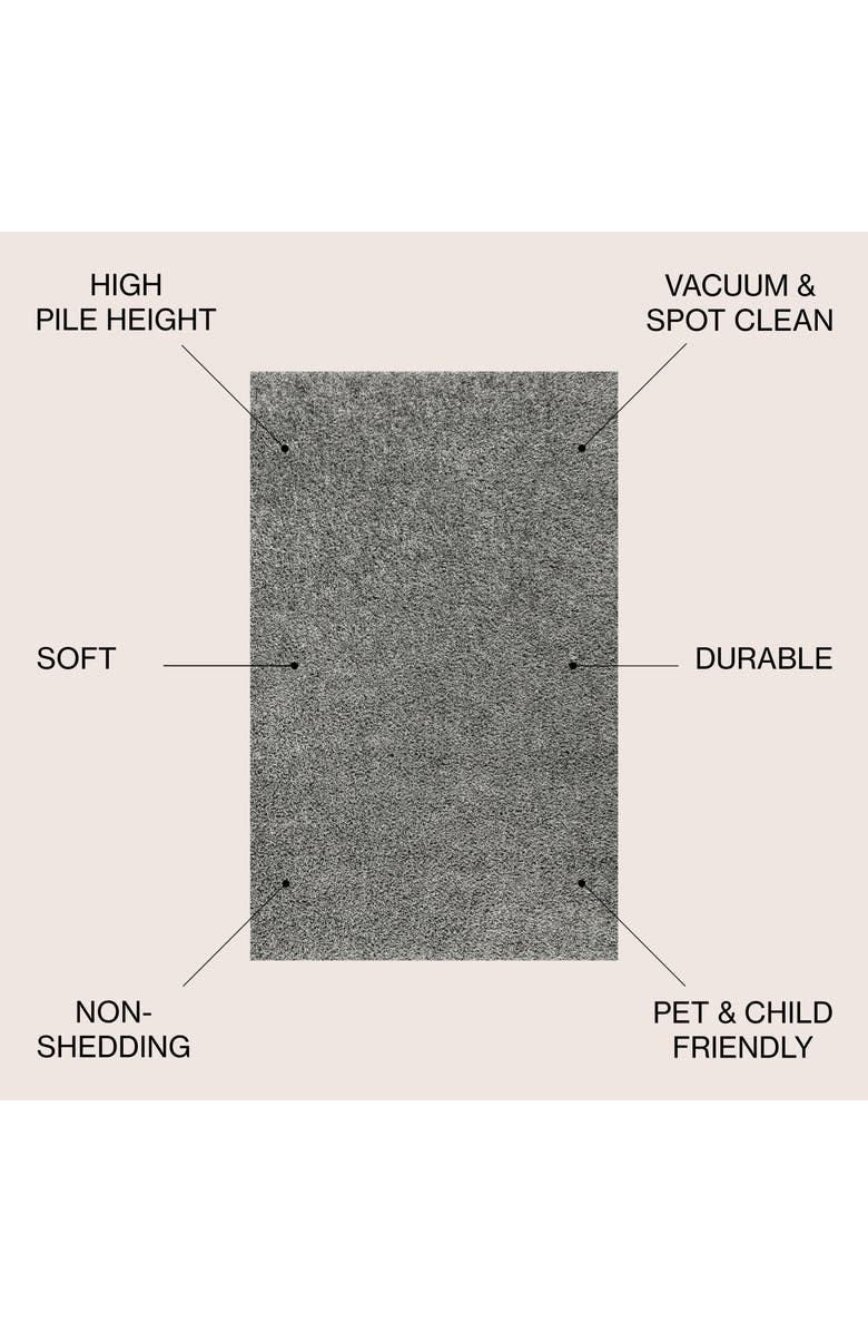 JONATHAN Y Mercer Shag Plush Area Rug, Alternate, color, Charcoal