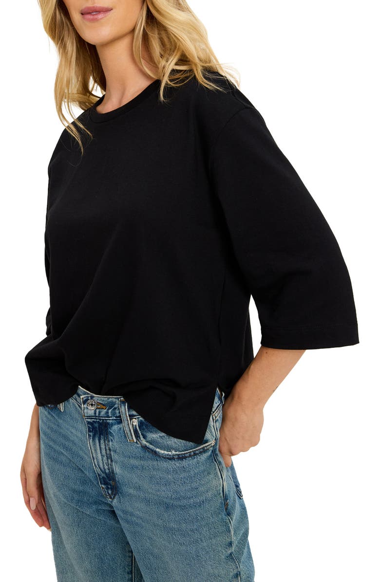 Michael Stars Sharona Straight Sleeve T-Shirt, Alternate, color, Black