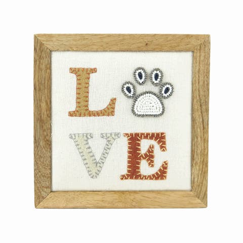 Embellished Paw Love Shelf Sitter Block