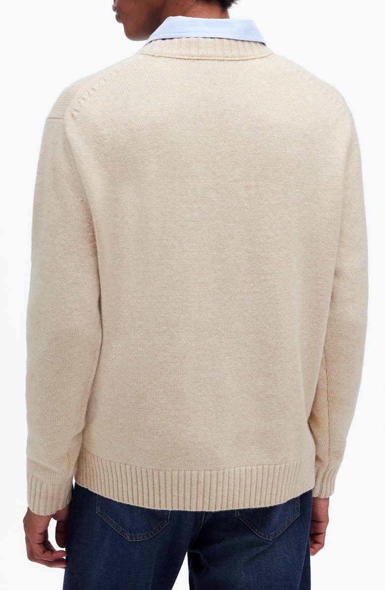 Madewell Wool & Cashmere Blend Sweater, Alternate, color, Heather Cream