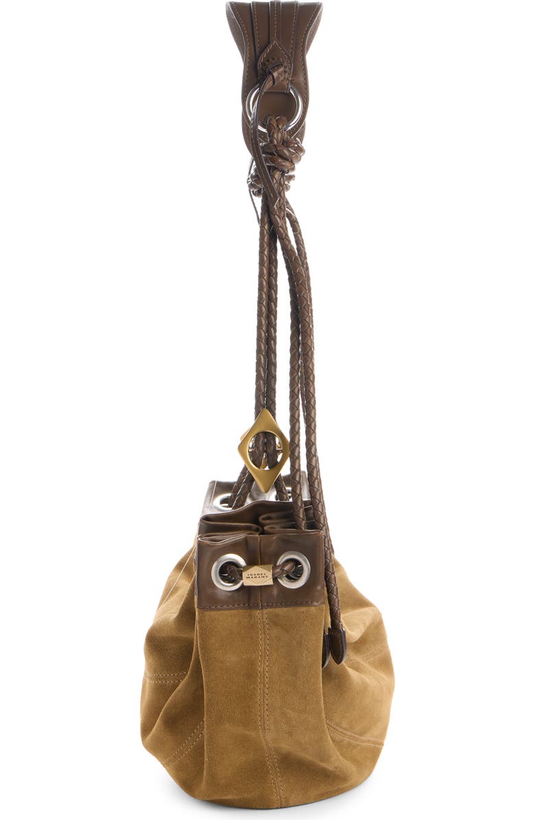 Isabel Marant Medium Maia Suede Shoulder Bag, Alternate, color, Taupe