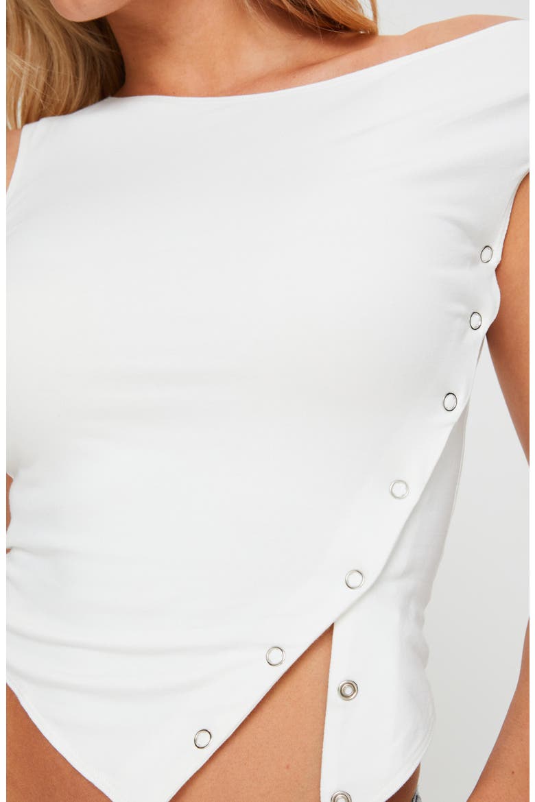 Karre Off the Shoulder Top, Alternate, color, WHITE