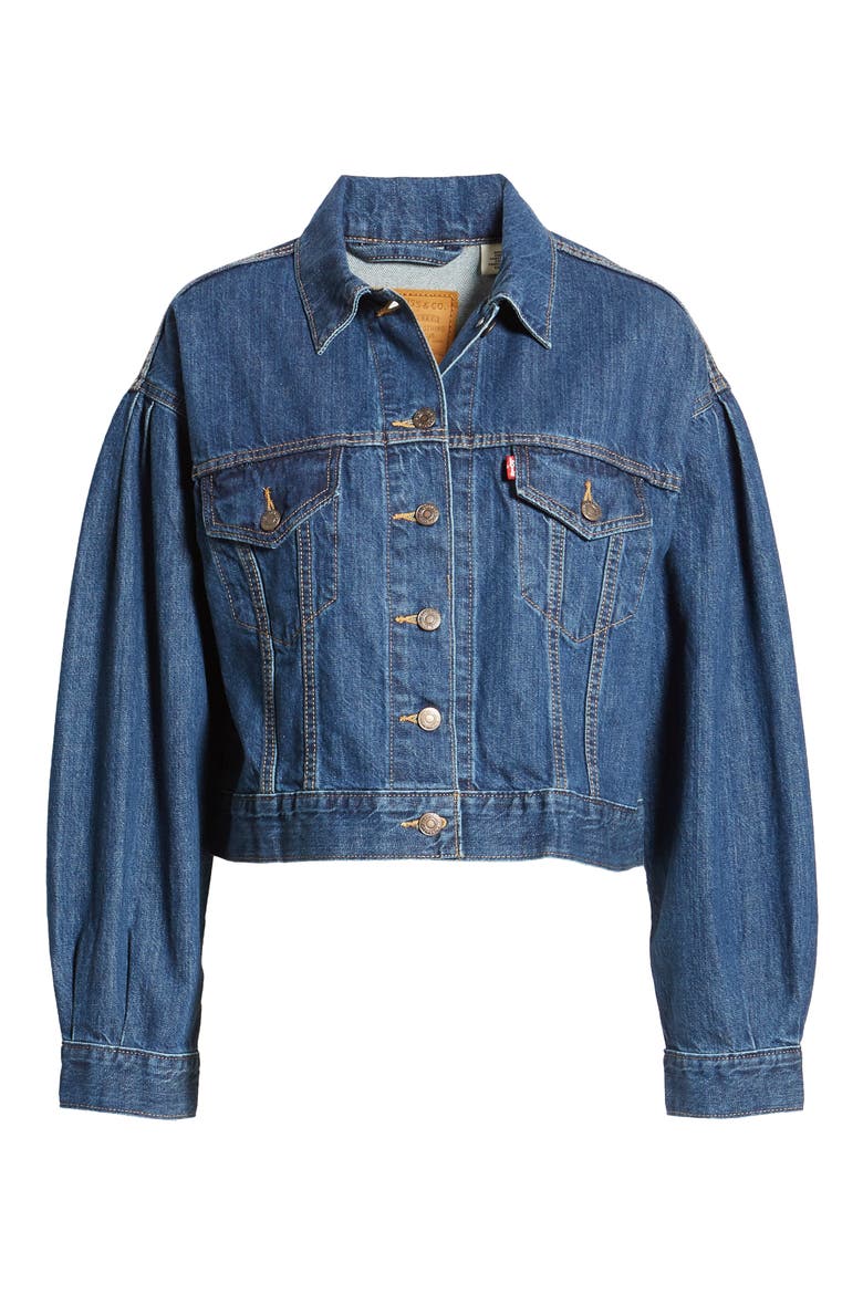 Levi's® Pleated Sleeve Trucker Jacket, Alternate, color, PRINCESS DI