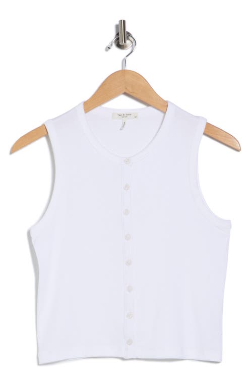 Rag & Bone Essie Rib Crop Tank In White