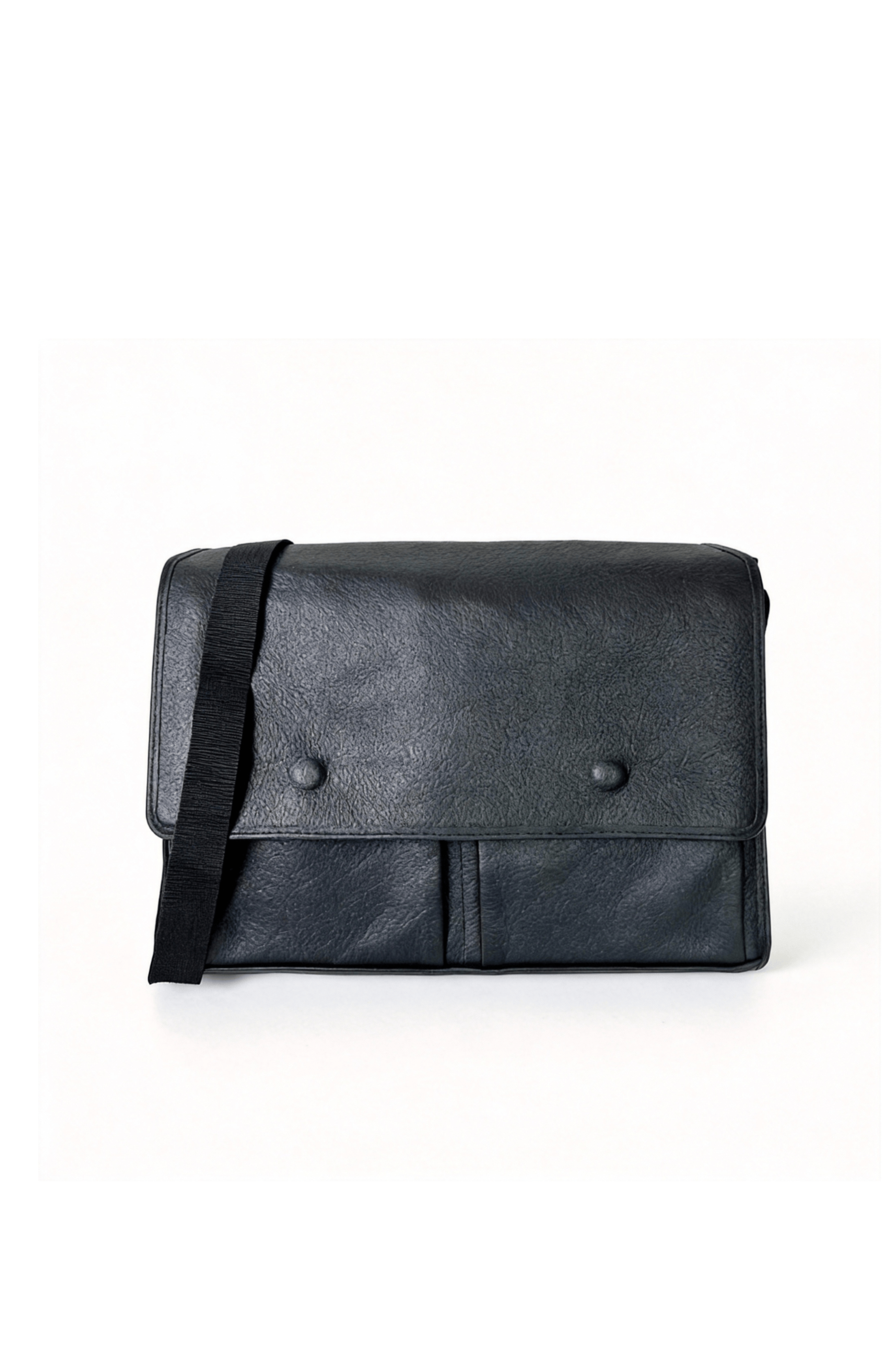 Deux Mains Leather Messenger Bag, Main, color, Black