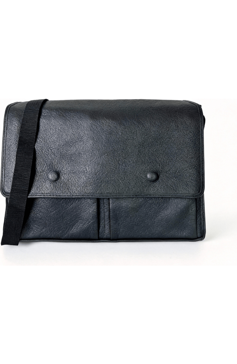 Deux Mains Leather Messenger Bag, Main, color, Black