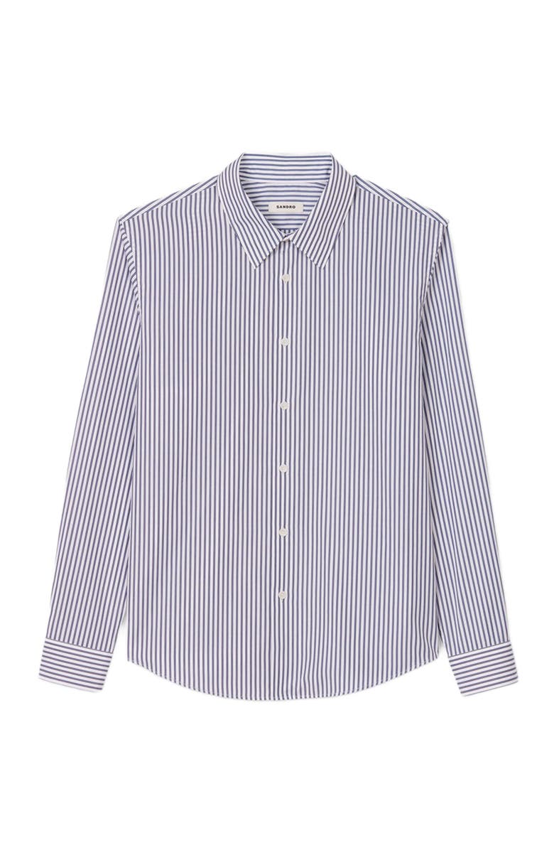 SANDRO Striped shirt, Alternate, color, Blue Sky