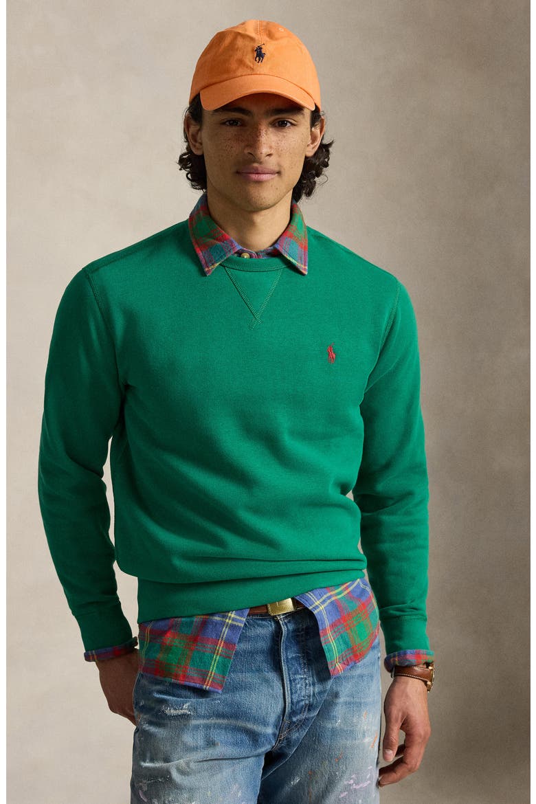 RL Fleece Crewneck Sweatshirt, Alternate, color, GREEN