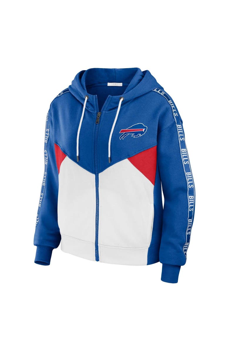 WEAR by Erin Andrews Women's WEAR by Erin Andrews Royal/White Buffalo Bills Plus Size Color Block Full-Zip Hoodie, Alternate, color,