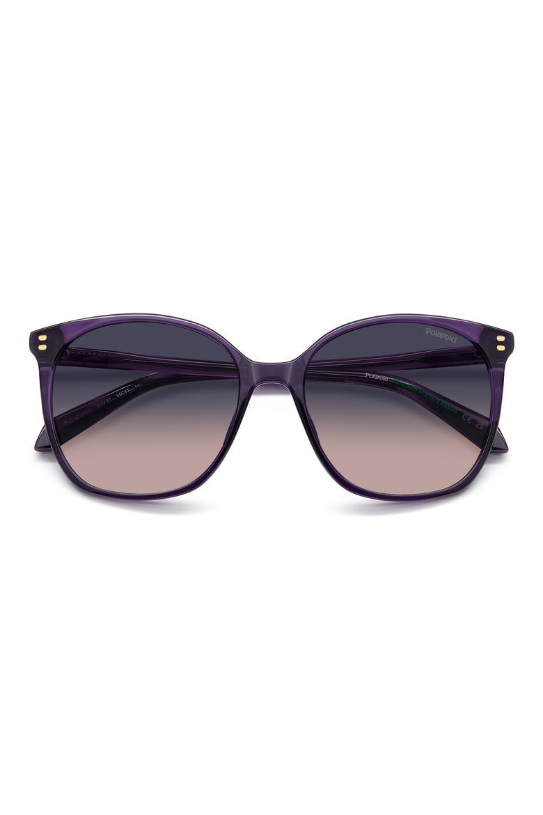 55mm Polarized Gradient Square Sunglasses, Alternate, color, VIOLET/ BLUE SF POLAR