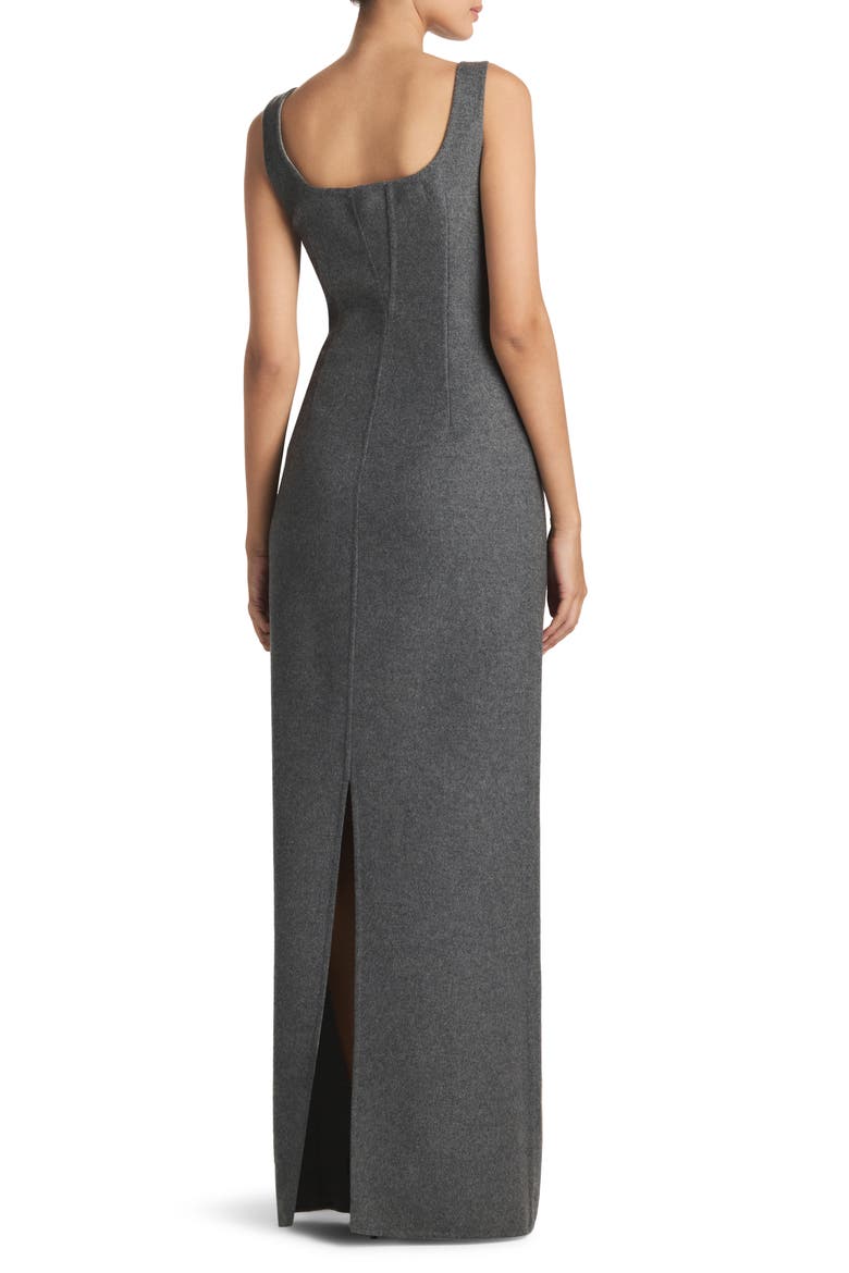 Double Face Wool & Cashmere Dress, Alternate, color, LIGHT/DARK HEATHER GRAY