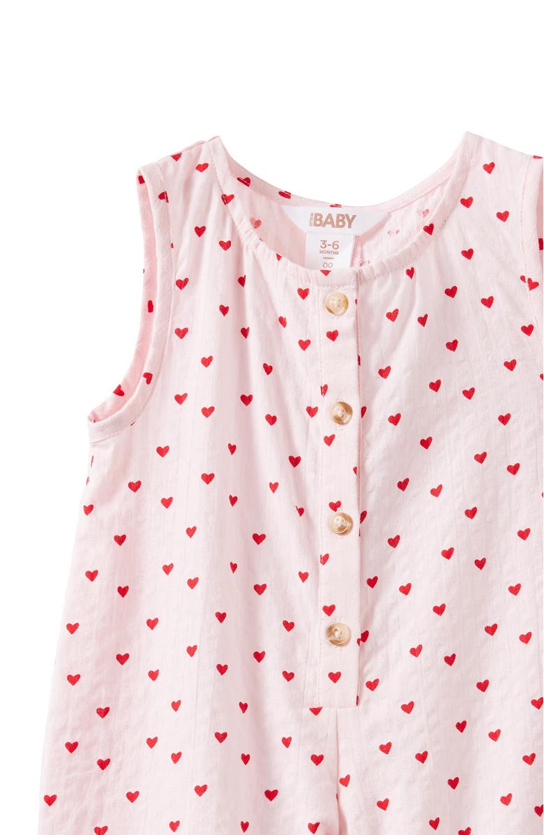 Cotton On Kids Willow Sleeveless Romper, Alternate, color, Blush Pink Hearts