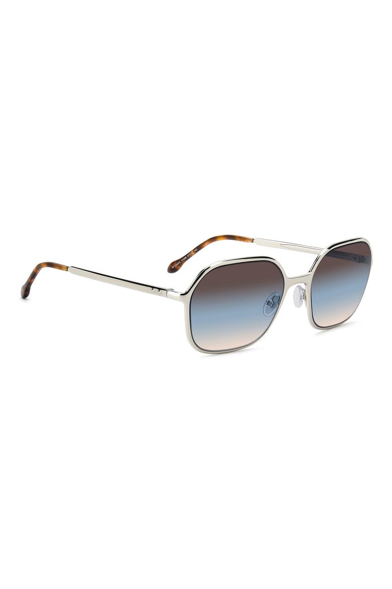 57mm Square Sunglasses, Alternate, color, PALLADIUM/ BROWN TEAL
