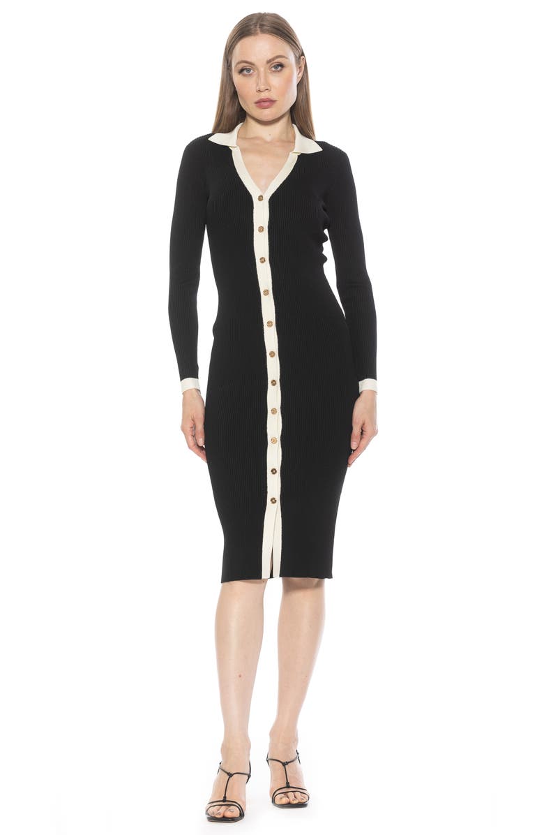 Alexia Admor Cordelia Knit Long Sleeve Shirtdress, Alternate, color,