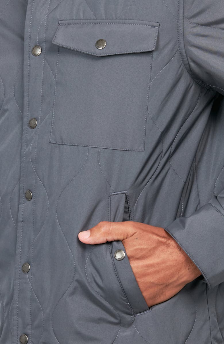 Brooklyn Brigade Solid Water Repellent Quilted Shirt Jacket, Alternate, color, Grey