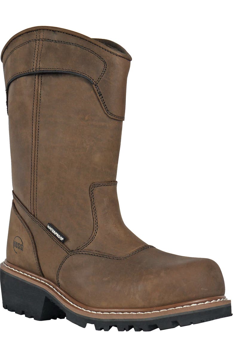 Hoss Boot Company HOSS Buford Logger Pull On Composite Toe Work Boot, Main, color, Brown
