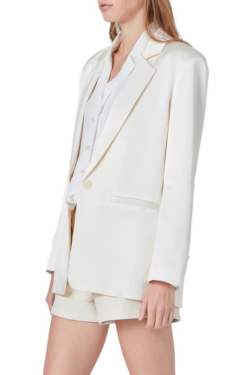 Endless Rose Relaxed Satin Blazer In Champagne