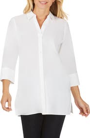 Foxcroft Pamela Stretch Button-Up Tunic