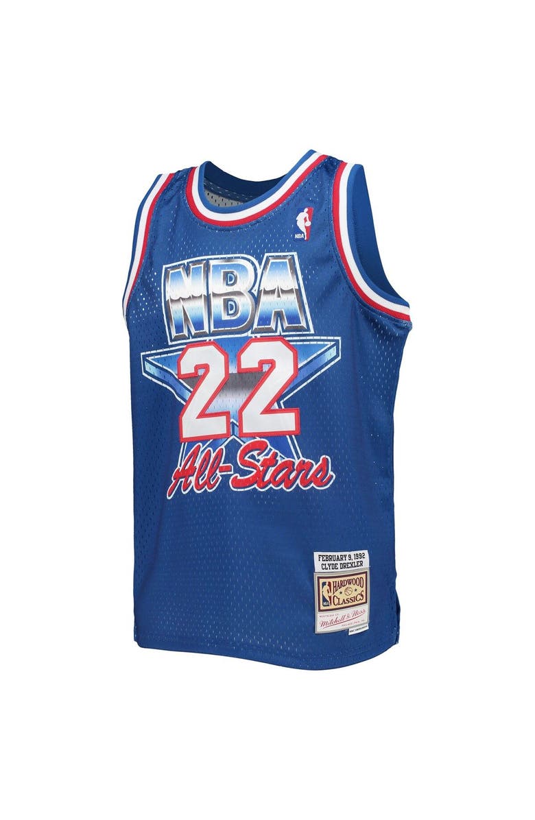 Mitchell & Ness Youth Mitchell & Ness Clyde Drexler Blue Western Conference 1992 NBA All-Star Game Hardwood Classics Swingman Jersey, Alternate, color,
