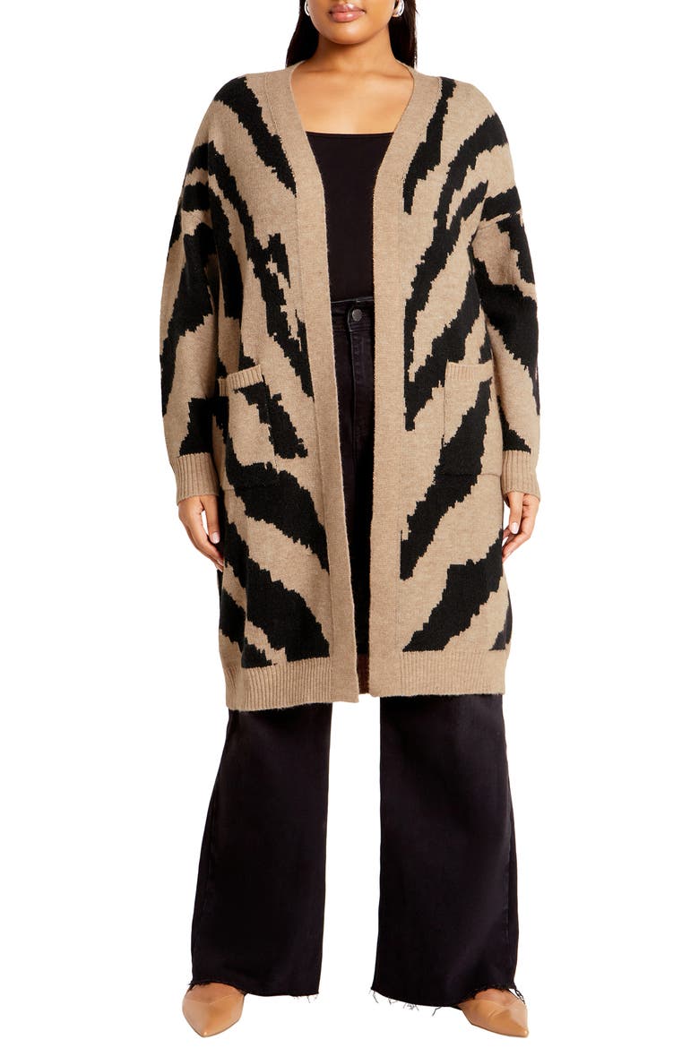 Earn Your Stripes Cardigan, Main, color, BLACK/ IVORY