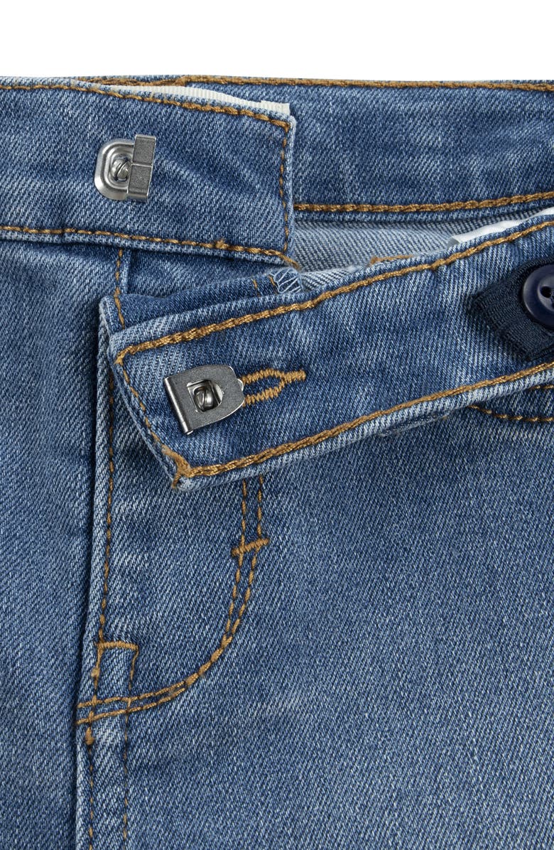 Levi's Logo Long Sleeve T-Shirt & Floral Embroidered Jeans Set, Alternate, color, Blanc De Blanc