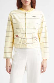 Bode Summertime Stripe Cotton Cardigan