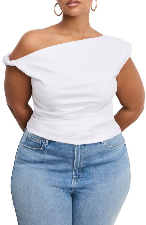 GOOD AMERICAN GOOD AMERICAN ONE-SHOULDER POPLIN TOP 
