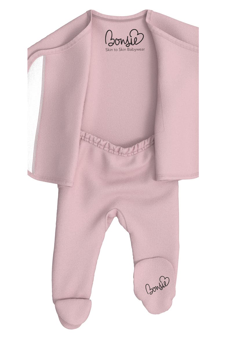 Skin to Skin Girl or Boy Footie, Alternate, color, PEONY