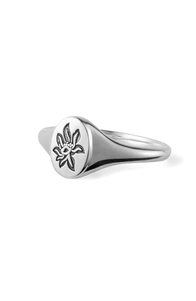 LOUPN Lotus Signet Ring, Alternate, color, Silver