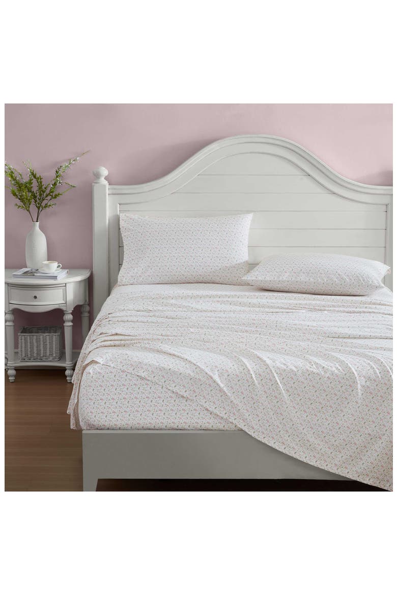 Evie 4-Piece Cotton Sheet Set, Alternate, color, PINK