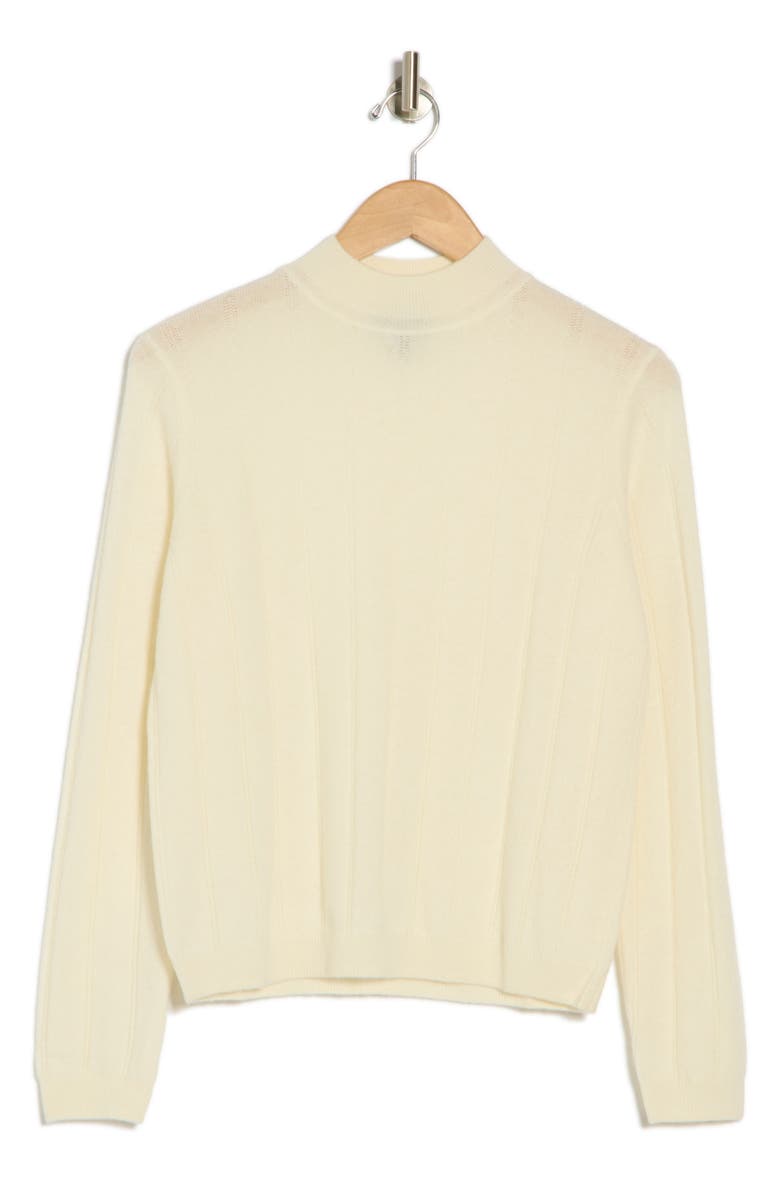 Bruno Magli Wide Rib Cashmere Sweater, Alternate, color, Ivory