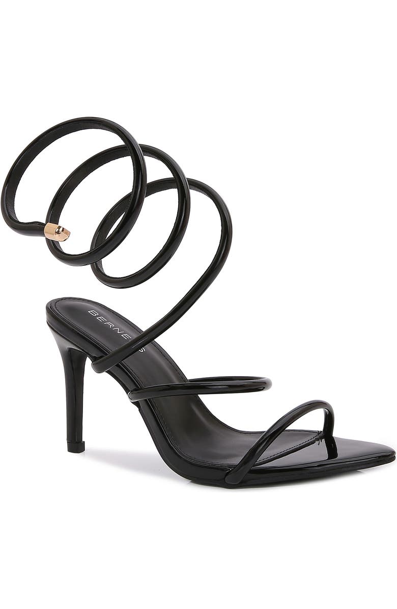 BERNESS Ankle Wrap Sandal, Main, color, Black