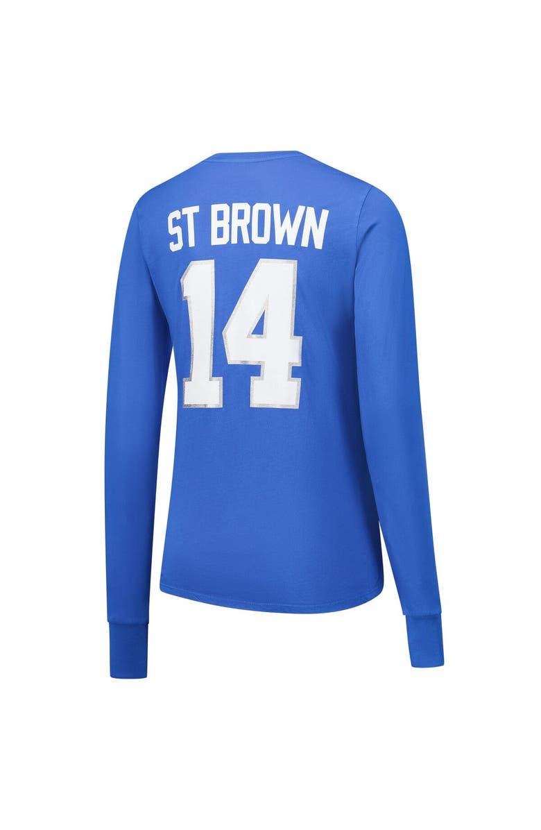 Majestic Threads Women's Majestic Threads Amon-Ra St. Brown Blue Detroit Lions Player Name & Number Long Sleeve T-Shirt, Alternate, color, Blue