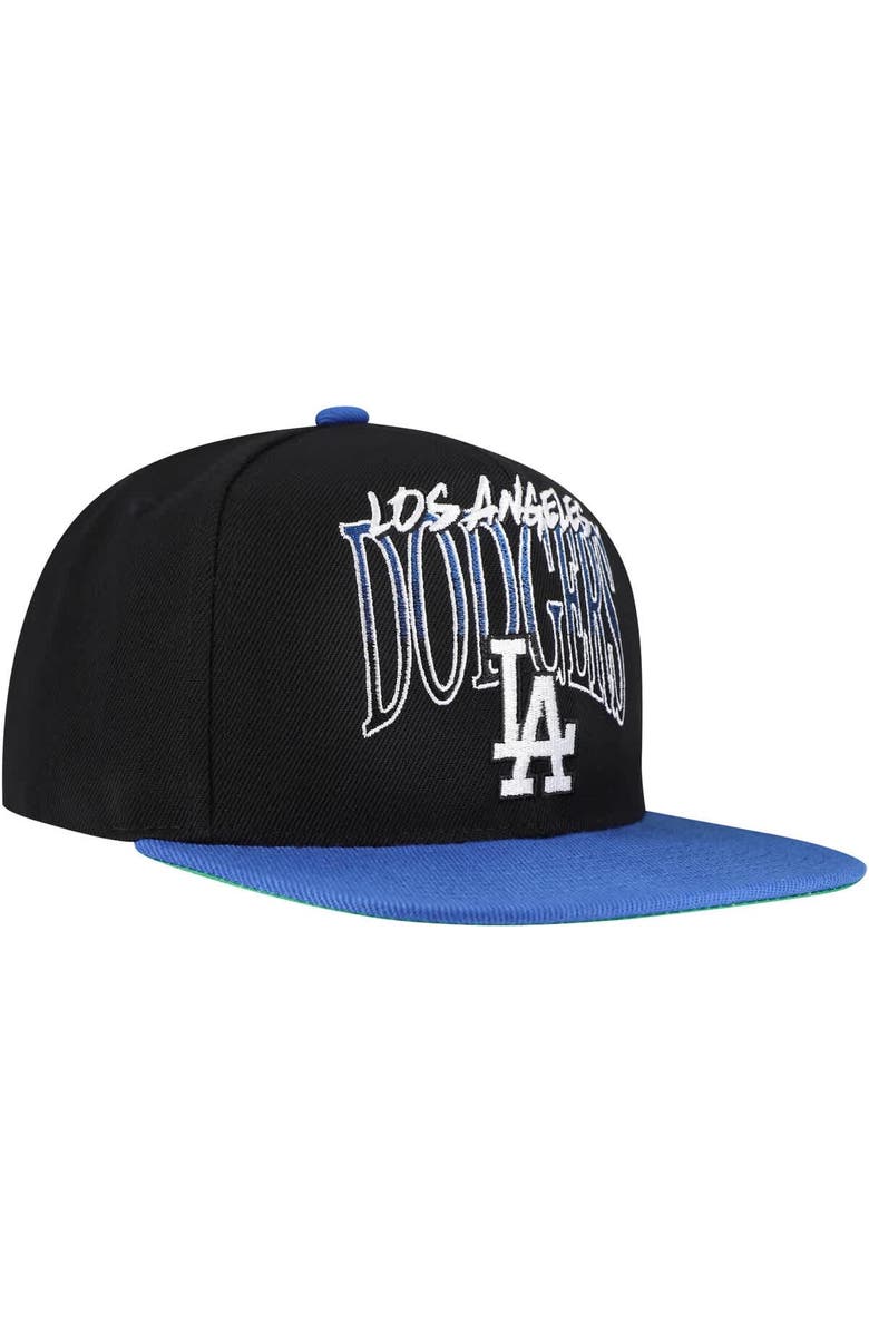 Mitchell & Ness Men's Mitchell & Ness Black Los Angeles Dodgers Rise Up Snapback Hat, Alternate, color, Black