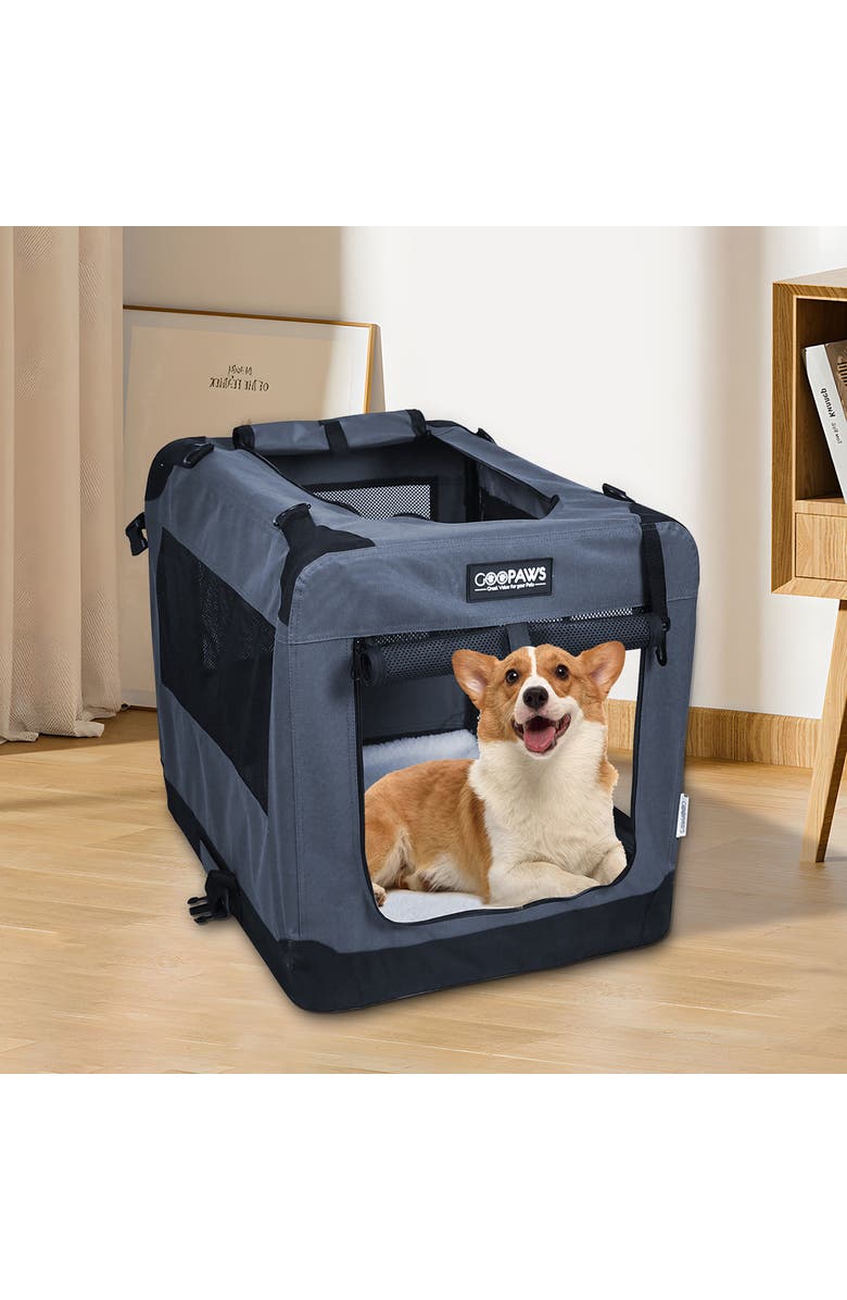 JESPET 36" Soft Pet Crate, Alternate, color, Multicolored