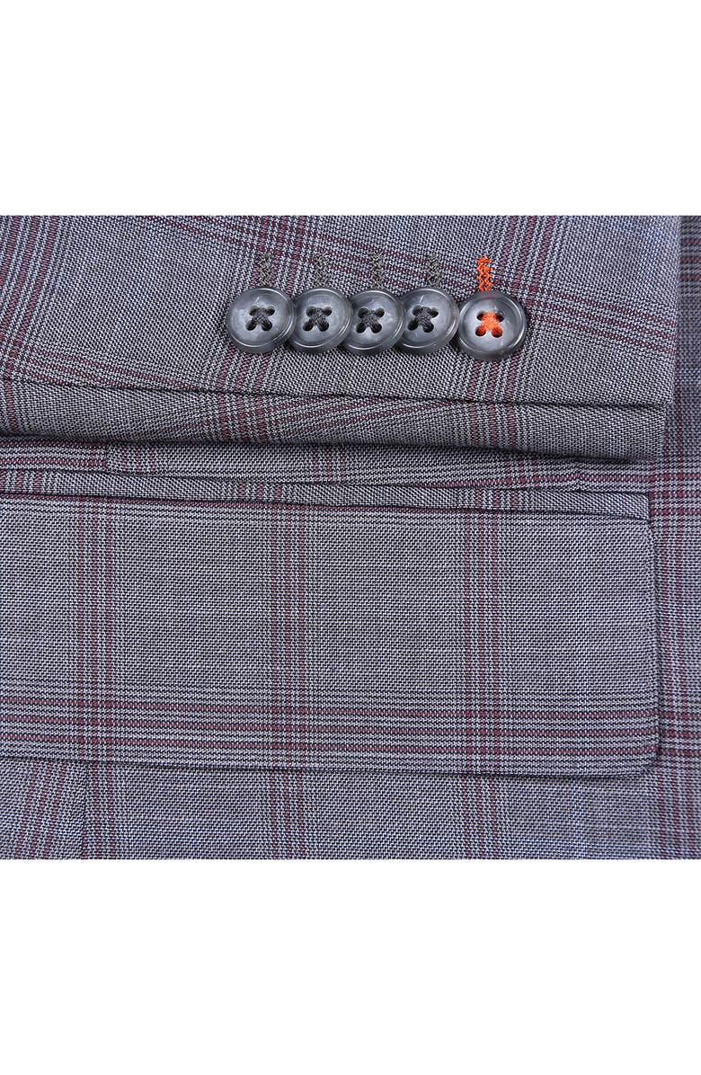 English Laundry Trim Fit Plaid Two-Piece Suit, Alternate, color, Gray