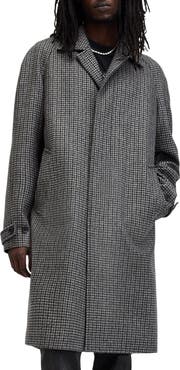 AllSaints Goodman Houndstooth Wool Blend Coat