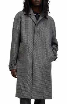 AllSaints Goodman Houndstooth Wool Blend Coat