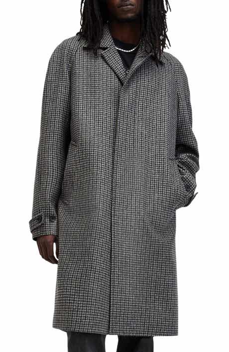 AllSaints Goodman Houndstooth Wool Blend Coat